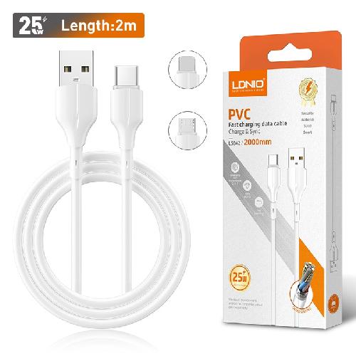 CABLE LDNIO LS842 2M 25W USB-V8 - WHITE